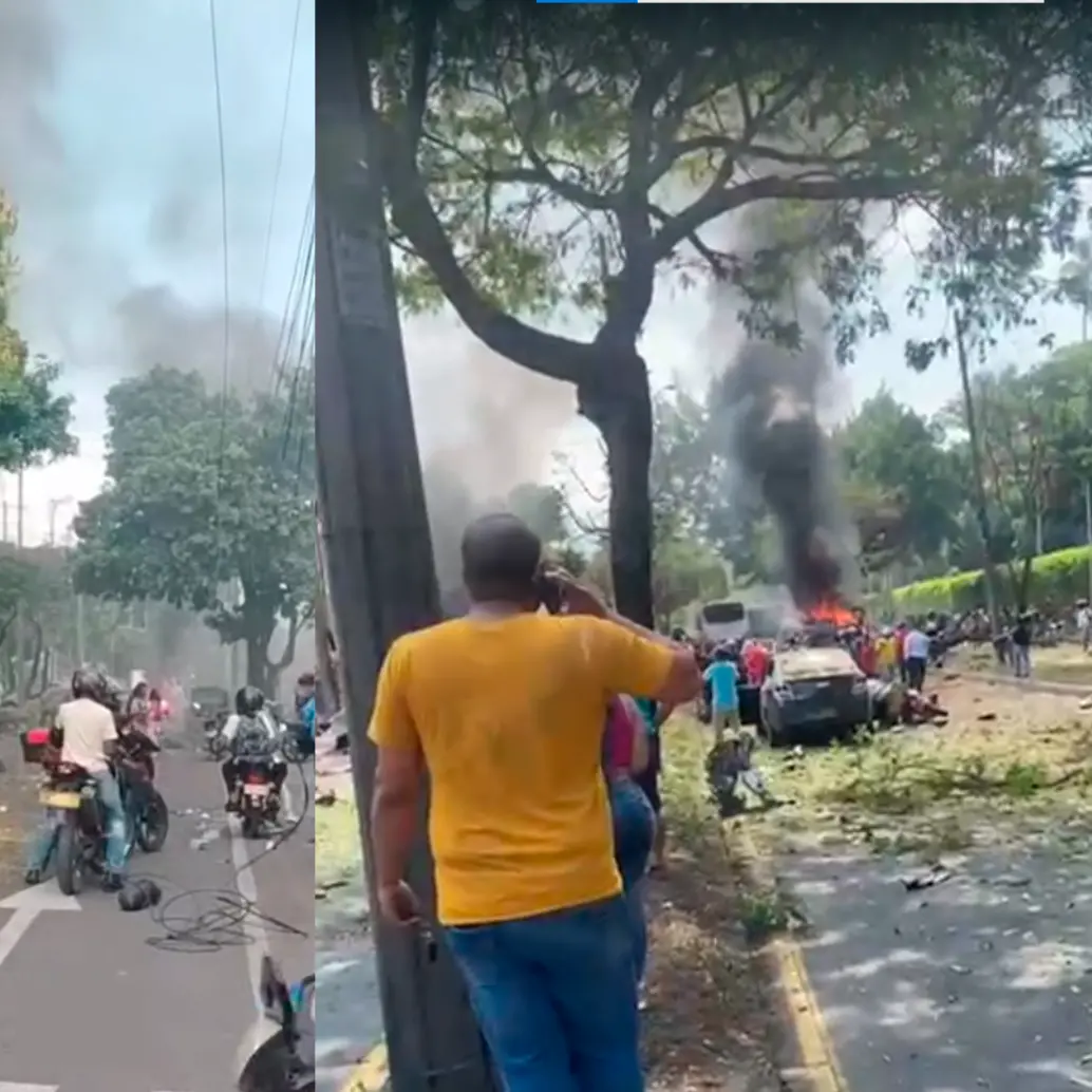Este es el momento en el que se registró la detonación. FOTO CAPTURA DE PANTALLA