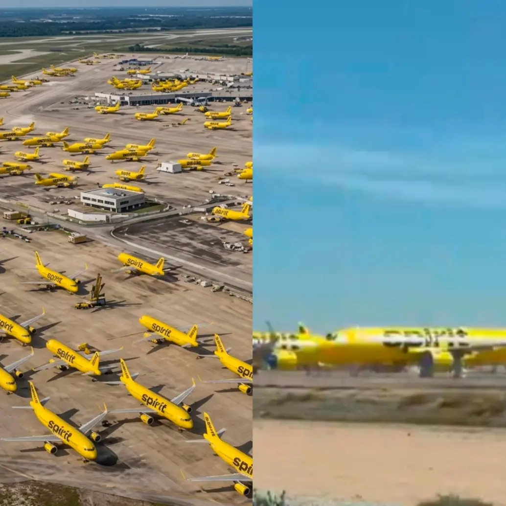 Decenas de aviones Airbus de Spirit Airlines fueron almacenados en aeropuertos del desierto de Arizona tras el cierre de operaciones. FOTO REDES SOCIALES