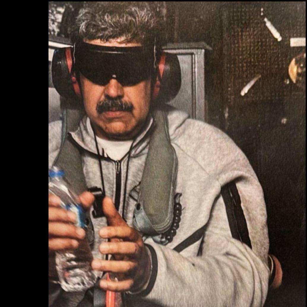 La primera imagen de Nicolás Maduro capturado. FOTO: Tomada de redes sociales Trump