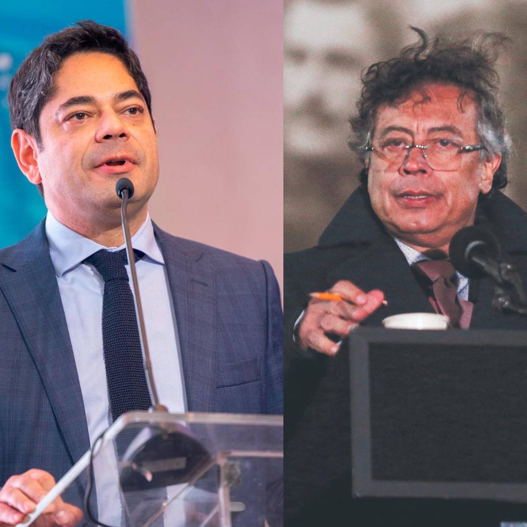 Guillermo Herrera, presidente de Camacol (gremio constructor); y Gustavo Petro, presidente de Colombia. FOTOS CORTESÍA Y LINA GASCAL COLPRENSA