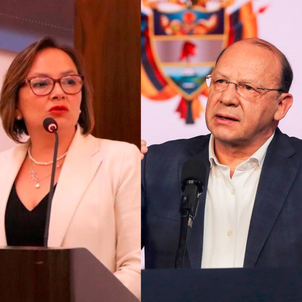 Mónica Higuera, exdirectora de la URF, y Germán Ávila, ministro de Hacienda. FOTO URF Y COLPRENSA. 