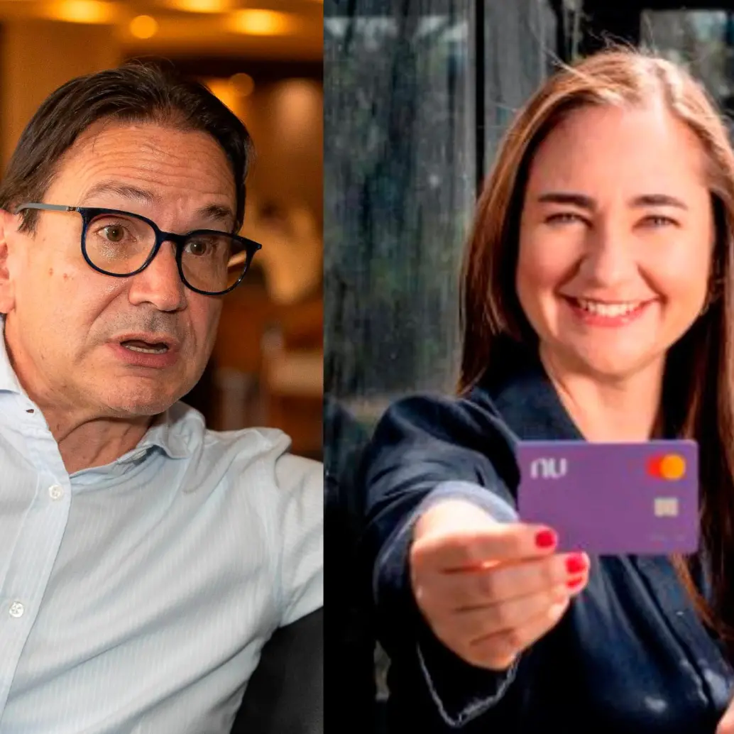 En la foto: Juan Carlos Mora, presidente de Bancolombia; y Marcela Torres, gerente de Nu Colombia. FOTO EL COLOMBIAN Y NUBANK