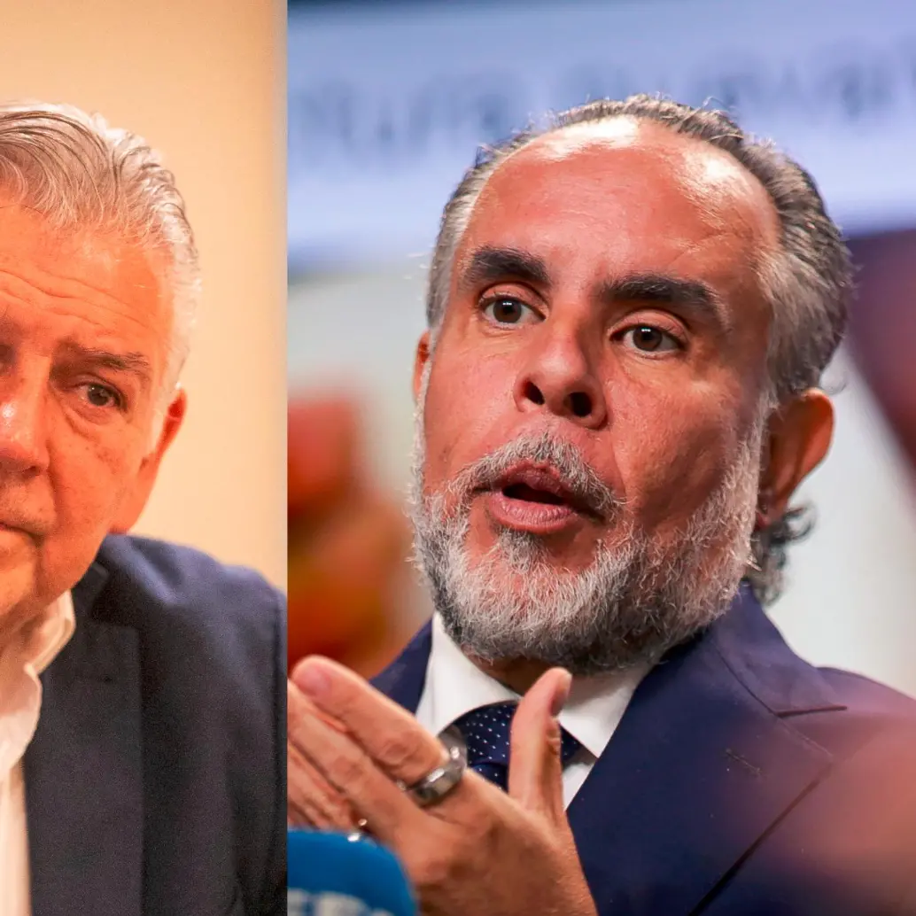 Jaime Alberto Cabal, presidente de Fenalco; Armando Benedetti, ministro del Interior. FOTO EL COLOMBIANO Y COLPRENSA. 