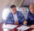 Alfredo Saade es un abogado que militó en partidos tradicionales, pero que compitió en la consulta de la izquierda en 2022 contra Petro. Tuvo un contrato en la UNGRD y luego aterrizó en Palacio. FOTO Presidencia