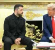 El presidente de Ucrania, Volodímir Zelenski, y el jefe de Estado de Estados Unidos, Donald Trump. Foto: Getty
