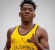 Déiner Guaitoto, de 19 años, hizo parte del relevo de Colombia que ganó oro (38,73) en Juegos Bolivarianos en Lima, Perú-2025. FOTO CORTESÍA
