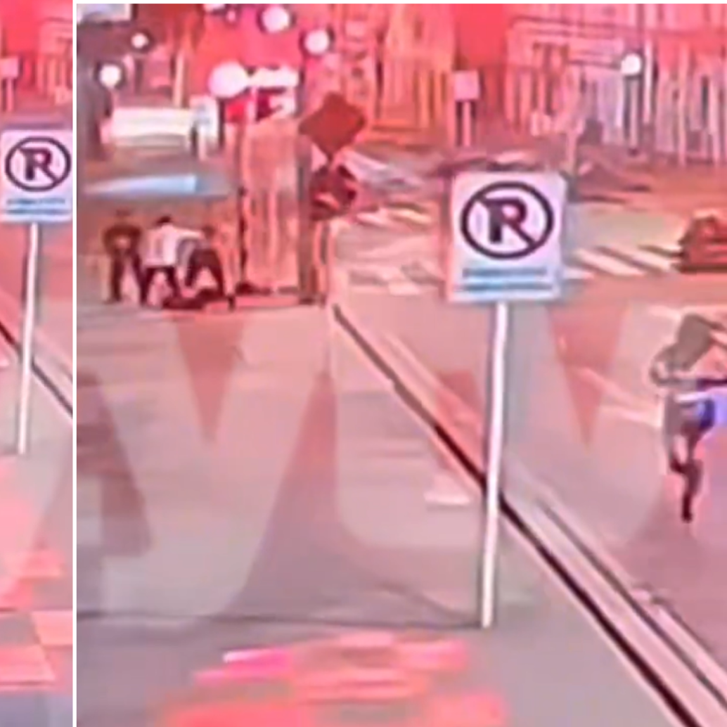 Momento en el que el estudiante de la Universidad de Los Andes Jaime Esteban Moreno es atacado, lo que le causó la muerte. Fotos: captura de video CityTV