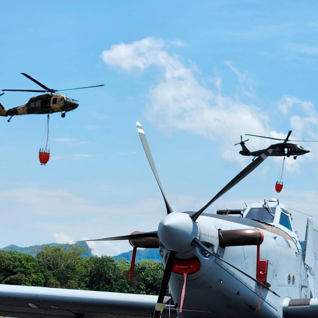Entre las aeronaves se encuentran Air Tractor AT-802 y helicópteros<b> </b>UH-60 Black Hawk. FOTO: Colprensa