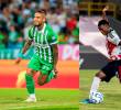 Cristian “Chicho” Arango, experimentado jugador de Nacional, y Joel Canchimbo, juvenil de exportación en Junior. FOTO JUAN ANTONIO SÁNCHEZ