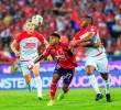 DIM y Santa Fe se enfrentarán nuevamente en una fase decisiva por un cupo a la semifinal. Foto: Camilo Suárez.
