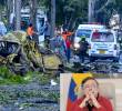 Grupos armados ilegales han hecho atentados en zonas rurales y en ciudades, el de la foto ocurrió en Cali. FOTOS: AFP Y Presidencia.
