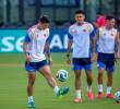 En la imagen aparecen James Rodríguez, Luis Díaz, Juan Fernando Quintero y Jaminton Campaz. FOTO JUAN ANTONIO SÁNCHEZ