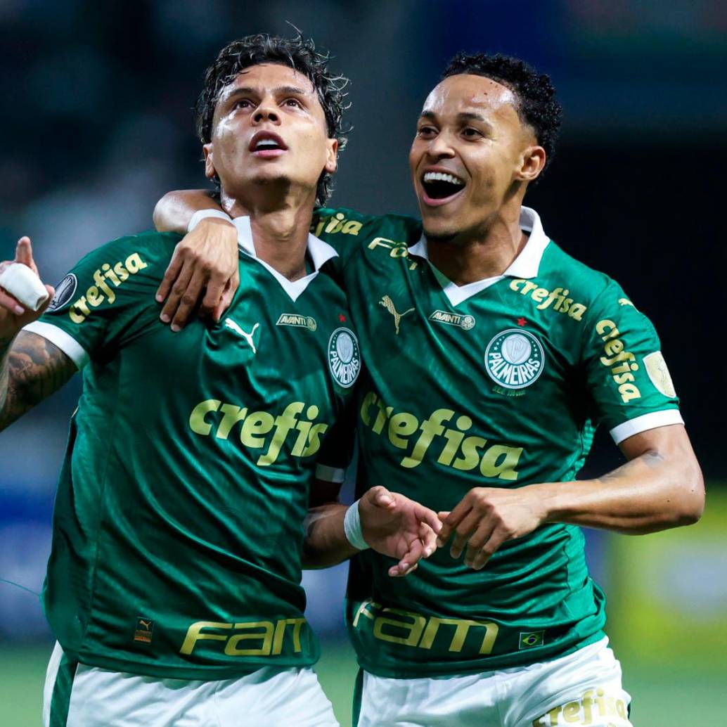 El futbolista colombiano, Richard Ríos, abrió el marcador en la victoria ante Independiente del Valle que le dio la clasificación a Palmeiras. FOTO Getty.