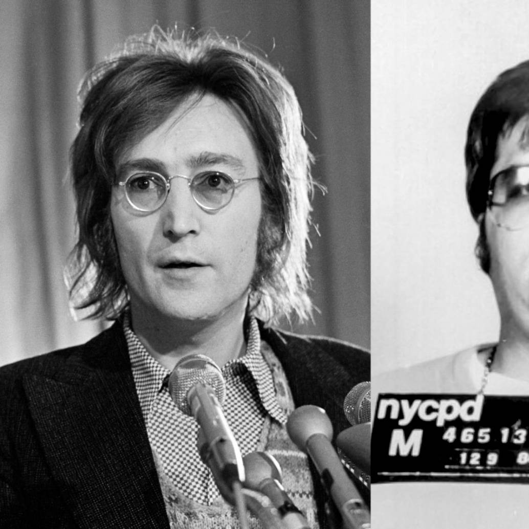 John Lennon (izquierda) y su asesino, Mark David Chapman (derecha). FOTOS Getty