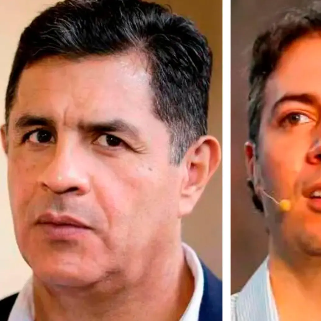 El agente interventor de Nueva EPS, Jorge Iván Ospina, y el superintendente de Salud, Daniel Quintero. FOTO COLPRENSA Y MANUEL SALDARRIAGA