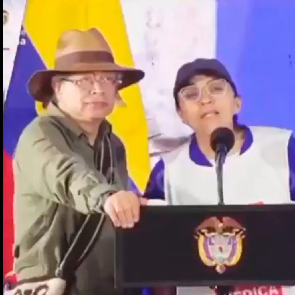 La mujer que intervino en un evento presidencial en el Huila se llama Zaira Ordóñez. FOTO CAPTURA DE VIDEO