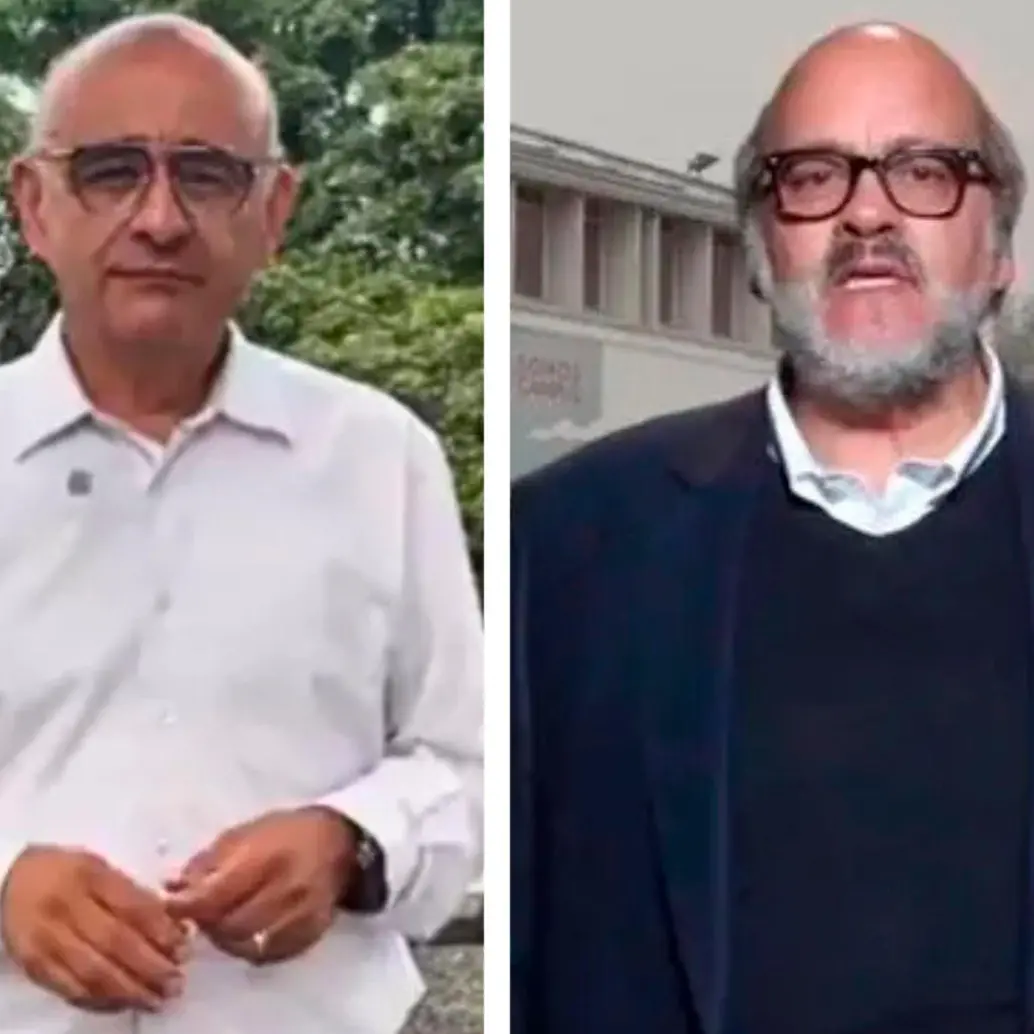 Los profesores José Ismael Peña, cuya elección como rector fue declarada legal, y Leopoldo Múnera, cuya elección fue anulada por ilegal. FOTO REDES SOCIALES Y CORTESÍA UNAL