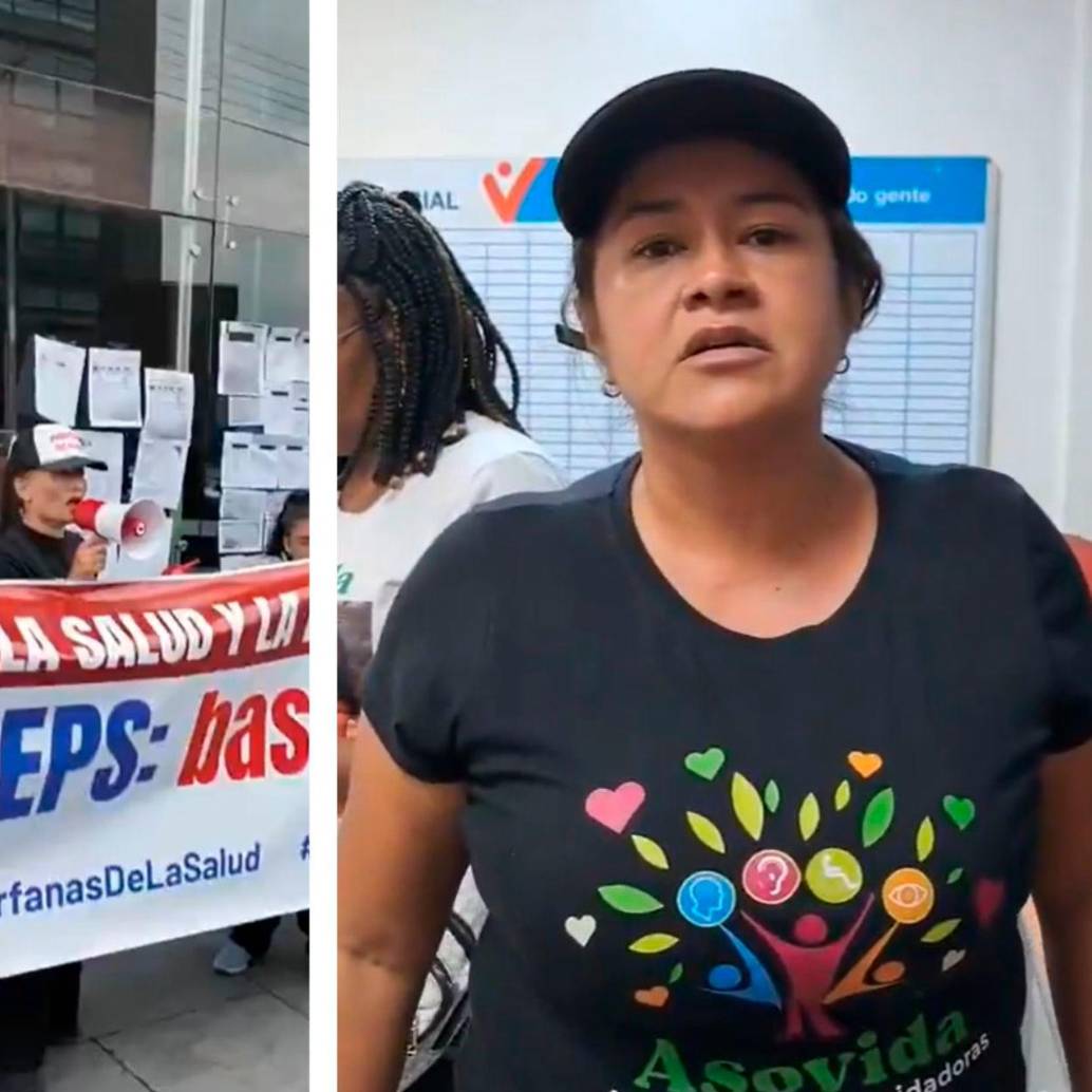 Plantón en Bogotá por pacientes con enfermedades huérfanas y una mujer reclama entrega de medicamentos en Tuluá (Valle). FOTO CAPTURA DE VIDEO