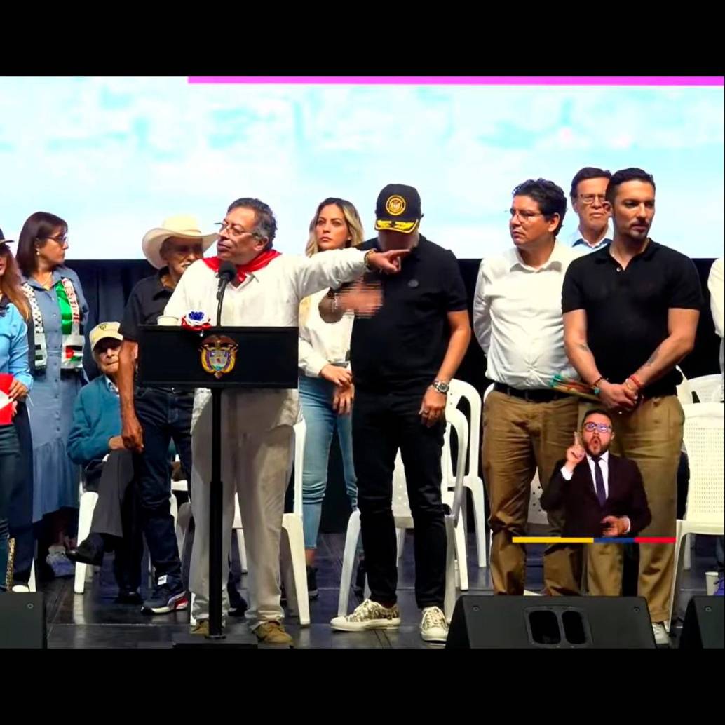 Gustavo Petro habló por casi dos horas en un evento de Gobierno en la plaza Murillo Toro de Ibagué (Tolima). FOTO: Captura de video