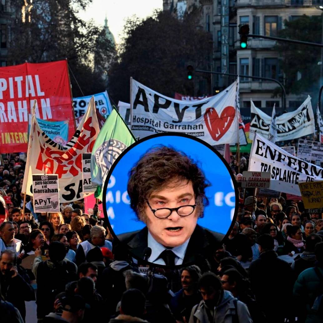 Las movilizaciones de esta semana en Buenos Aires por los recortes fiscales del Gobierno de Javier Milei. FOTO AFP