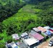 El lote (zona verde de la imagen) queda a unos 7 km de la zona central de Caldas. Mide 12,5 hectáreas pero se considera que solo 4 son aprovechables para el proyecto de planta de residuos. FOTO Manuel Saldarriaga.