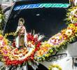 Algunos de los vehículos decorados con ocasión de la celebración del día de la Virgen del Carmen en Medellín. Foto: Julio César Herrera Echeverri