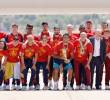El seleccionado español llegó a Madrid con la Copa del Mundo. Habrá caravana por toda la capital del país ibérico. Foto: AFP