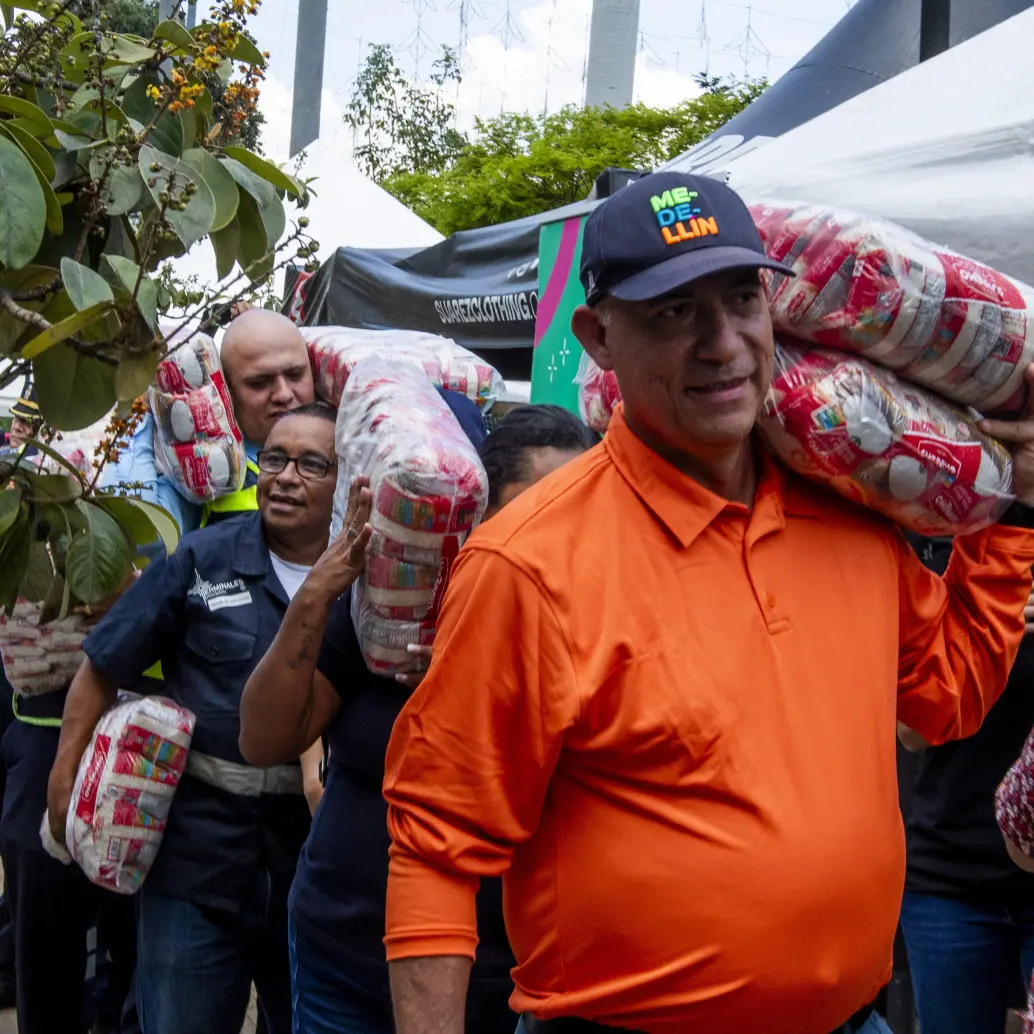 Una de las jornadas de donación organizada por la Alcaldía de Medellín en el marco de la Alianza Medellín Cero Hambre. FOTO: Julio César Herrera Echeverri