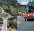 A la izquierda, la zona de intervención para la doble calzada. A la derecha, uno de los tramos que ya cuenta con capa asfáltica. FOTOS Alcaldía de La Ceja.