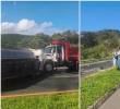 En la zona, producto del siniestro, se generó una alta congestión vehicular. Autoridades recomiendan a los conductores estar atentos a los canales oficiales. FOTOS Denuncias Antioquia.