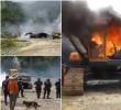 En el operativo, la Fuerza Pública destruyó e inutilizó 14 retroexcavadores. FOTO: Cortesía MinDefensa