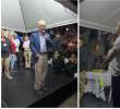 El expresidente Álvaro Uribe y el senador Andrés Guerra durante el evento en Itagüí en el que apagaron las luces. FOTOS: Cortesía