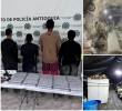 Los cuatro capturados son señalados de trabajar como guardias y escoltas armados en los túneles invadidos de la mina de Zijin en Buriticá. FOTOS: Cortesía Policía y Fiscalía
