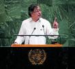 El contexto internacional no favorecía al presidente colombiano, quien la semana pasada recibió la descertificación parcial de EE. UU. en su lucha contra el narcotráfico. Foto: Presidencia