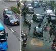 La pelea entre los dos conductores quedó registrada en las cámaras de seguridad de Itagüí. FOTO: Cortesía Alcaldía de Itagüí