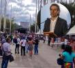 De foto principal, una toma de la concentración el pasado viernes 1 de mayo por el Día de Trabajo en Medellín; en miniatura, el alcalde Federico Gutiérrez. FOTOS EL COLOMBIANO.