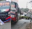 Aspecto de la intersección vial en donde ocurrió el accidente de tránsito en el barrio Doce de Octubre. FOTOS: Cortesía Denuncias Antioquia