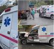Aspecto de la ambulancia y la tractomula que colisionaron en la vía entre Medellín y Santa Rosa de Osos este lunes festivo. FOTOS: Cortesía
