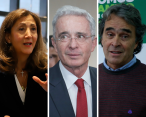 Íngrid Betancourt, Álvaro Uribe y Sergio Fajardo. FOTO: COLPRENSA