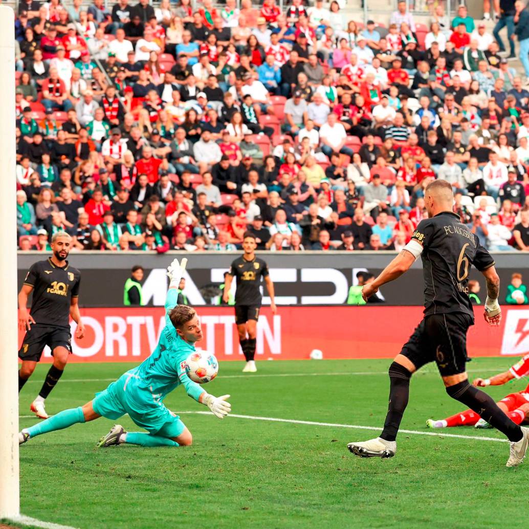 Esta es la imagen del segundo gol del Bayern frente al Augsburgo, obra de Luis Díaz. FOTO TOMADA DE X