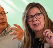 El presidente Gustavo Petro y la fiscal Luz Adriana Camargo. Fotos: Presidencia