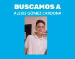 Este es el cartel con el que se está buscando a Alexis Gómez. Foto: Cortesía. 