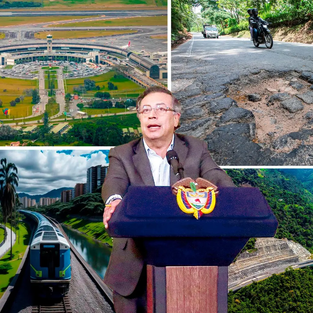 La ampliación del José María Córdova y la autopista Medellín - Bogotá, proyectos férreos y los puntos pendientes de las 4G le quedarán pendientes al próximo Gobierno Nacional. FOTOS El Colombiano y Colprensa