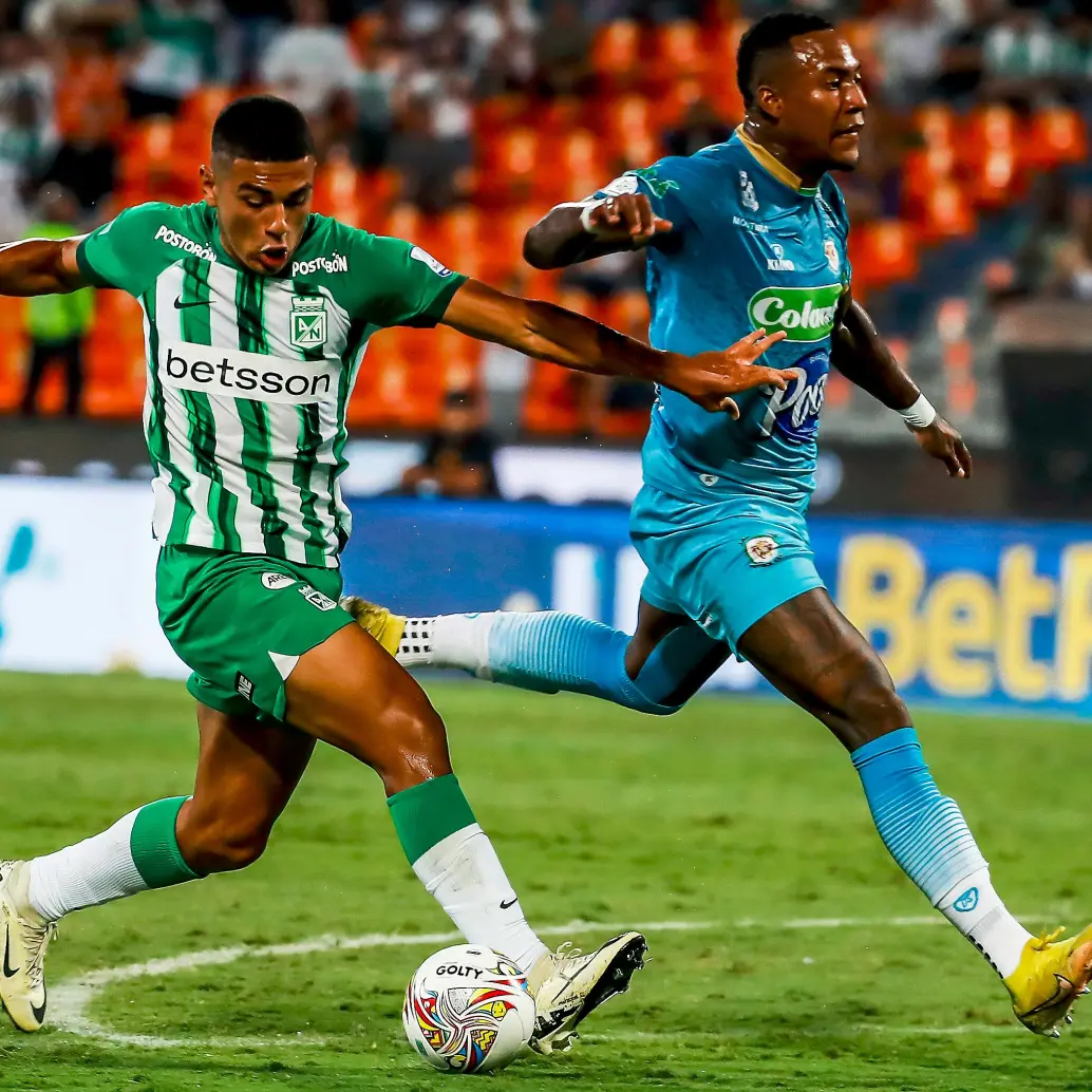 Emilio Aristizábal hizo 12 goles con Fortaleza y podría ser jugador importante para Nacional en 2026, aunque analizan la opción de que vaya a otros clubes. FOTO JAIME PÉREZ