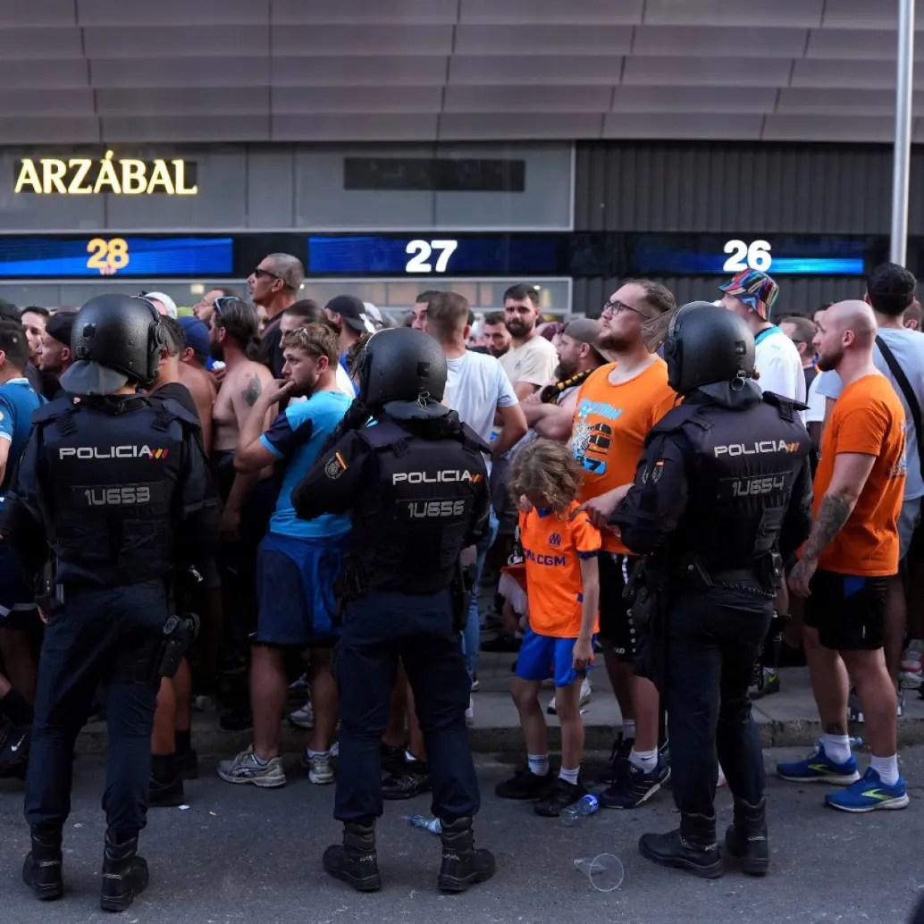 A Madrid llegaron cerca de 4 mil aficionados franceses para ver al Olympique de Marsella ante el Real Madrid. Foto: Getty Images