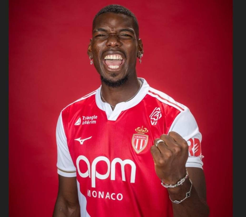 El francés Paul Pogba regresará a la competencia, estará con el Mónaco, tras más de tres años de ausencia por una sanción por dopaje. FOTO TOMADA X @AS_Monaco