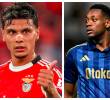 Mientras Richard Ríos brilló con el Benfica en el triunfo sobre el Niza francés, Jhon Durán tuvo pocos minutos y dilapidó opciones claras de gol con el Fenerbahce. FOTOS cortesía Benfica / Fenerbahce