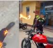 Un motociclista lanzó un objeto en llamas contra un agente de tránsito, quien sufrió quemaduras en una de sus extremidades inferiores. El presunto responsable fue capturado. FOTO: @JorgeEmilioRey vía X.