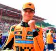 El piloto británico Lando Norris celebra su <i>pole position</i> para el Gran Premio de Bélgica de Fórmula 1, que se disputa este domingo. FOTO TOMADA X@F1