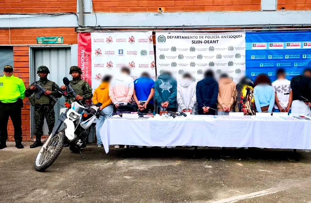 En los operativos realizados en el departamento en el Norte y Oriente antioqueño, además de Antioquia, se desarticularon varios grupos de estas organizaciones criminales. FOTO: CORTESÍA POLICÍA ANTIOQUIA